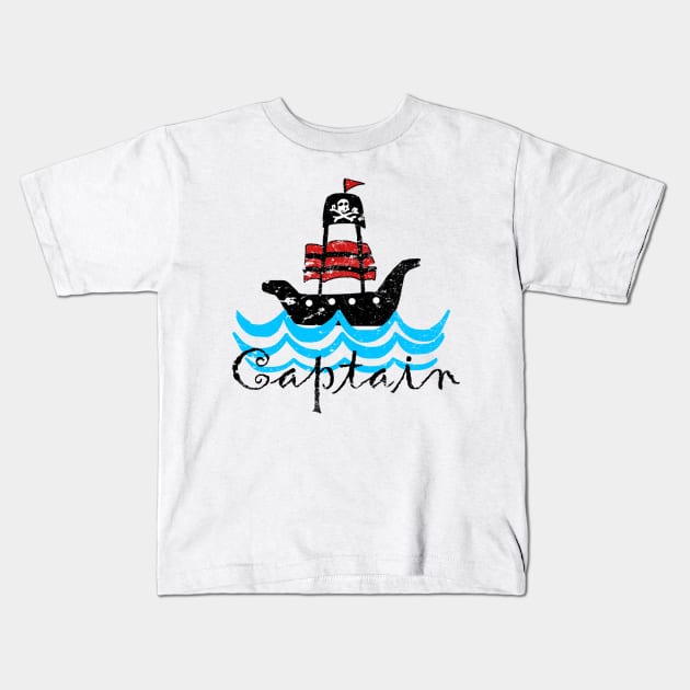 Pirate Captain Kids T-Shirt by LND4design